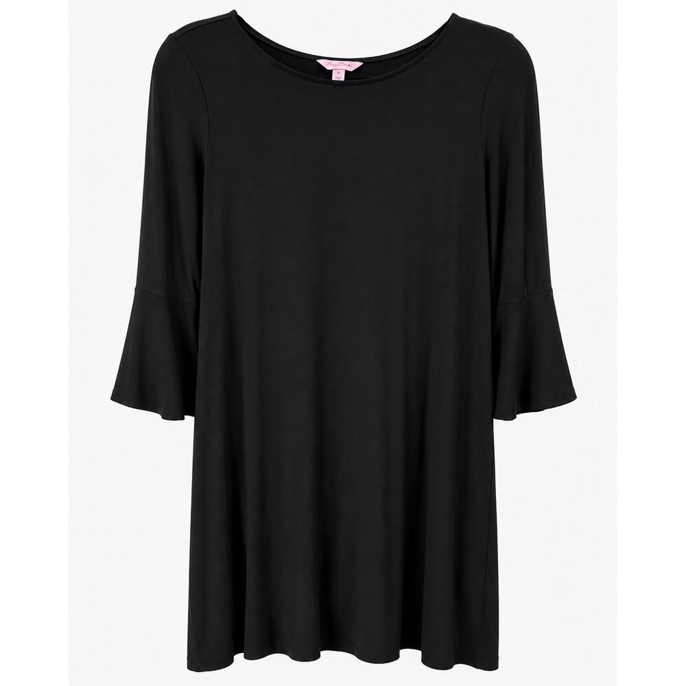 Lilly Pulitzer Ophelia Dress Women’s Medium Black Bell Sleeve Swing Knee Length